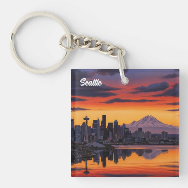Seattle Washington Mt Rainier Sunset (Framsidan)