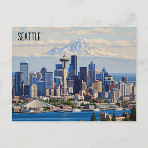 Seattle Washington Mt Rainier Vykort