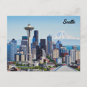 Seattle Washington Mt Rainier Vykort