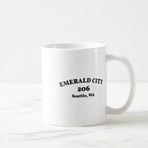 Seattle Washington områdeskod 206 Smaragdstaden Kaffemugg