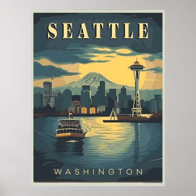 Seattle, Washington Poster (Framsidan)