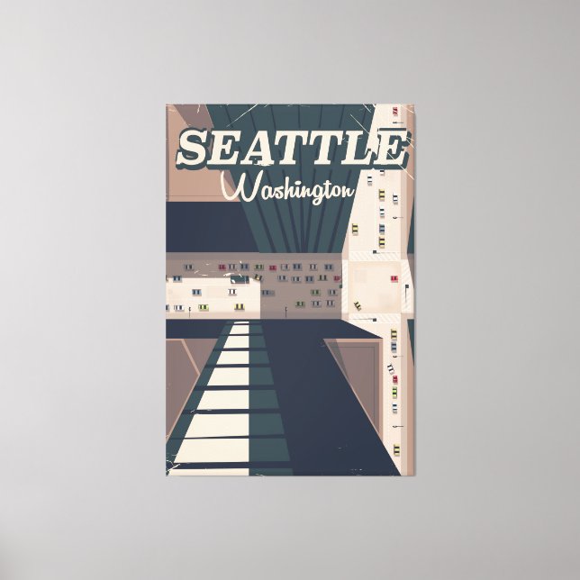 Seattle, Washington-resor Travel poster Canvastryck (Framsida)