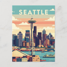 Seattle Washington Retro Vintage Vykort