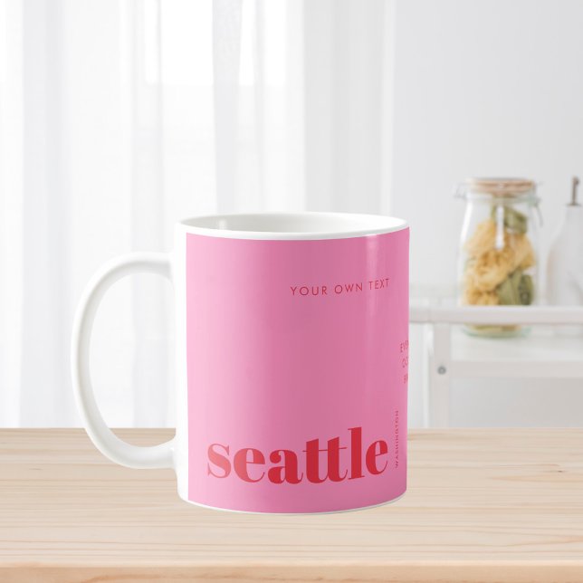 Seattle Washington rosa modern Kaffemugg (Skapare uppladdad)