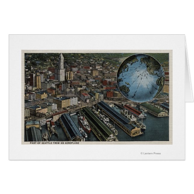 Seattle, Washington - Seattle-Aerien Hälsningskort (Framsidan Horizontal)