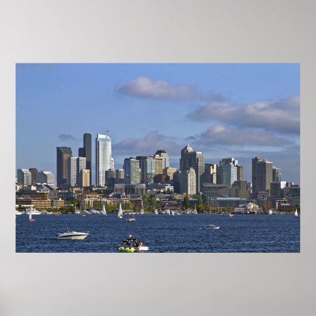 Seattle Washington Skyline av Sjö Union Poster (Framsidan)