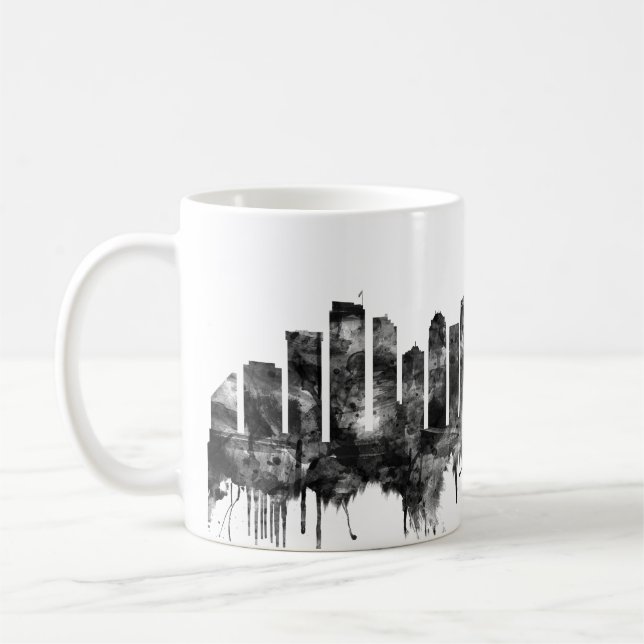 Seattle Washington Skyline BW Kaffemugg (Vänster)
