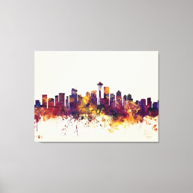 Seattle Washington Skyline Canvastryck (Framsida)