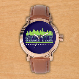 Seattle Washington Skyline City Armbandsur