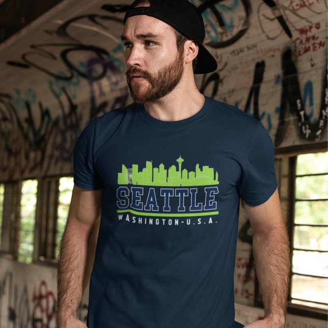 Seattle Washington Skyline City T Shirt (Skapare uppladdad)