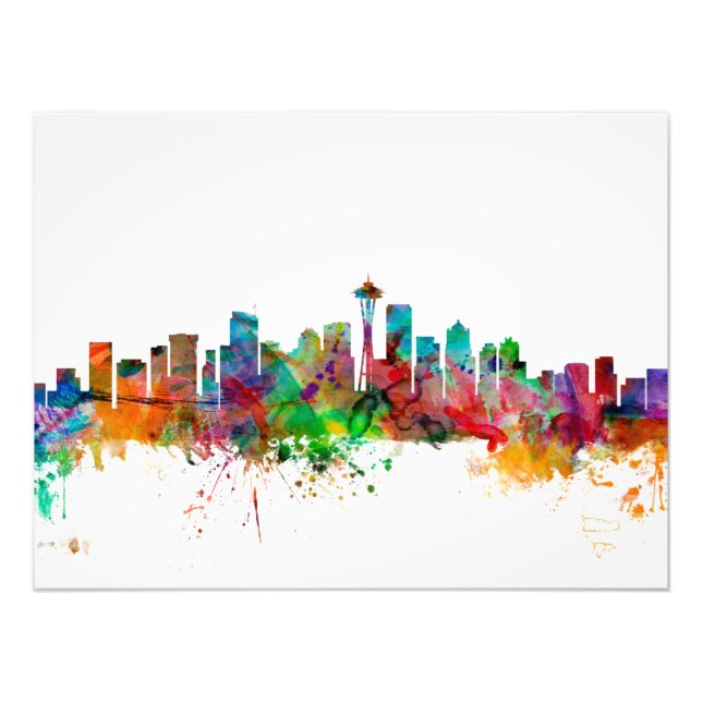 Seattle Washington Skyline Fototryck (Framsidan)