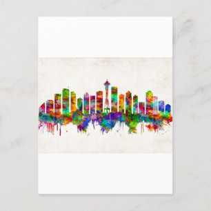 Seattle Washington Skyline Inbjudan Vykort