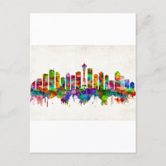 Seattle Washington Skyline Inbjudan Vykort