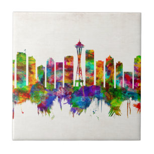 Seattle Washington Skyline Kakelplatta