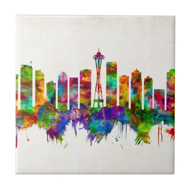 Seattle Washington Skyline Kakelplatta (Framsidan)