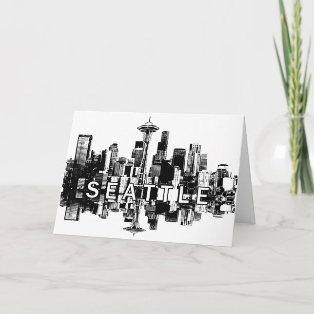 Seattle, Washington skyline Kort (Framsida)