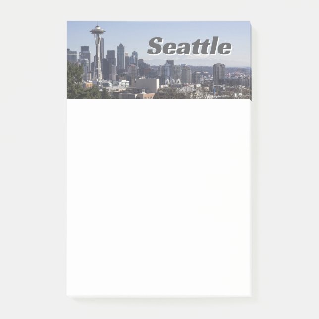 Seattle Washington Skyline Photo Post-it Block (Framsida)