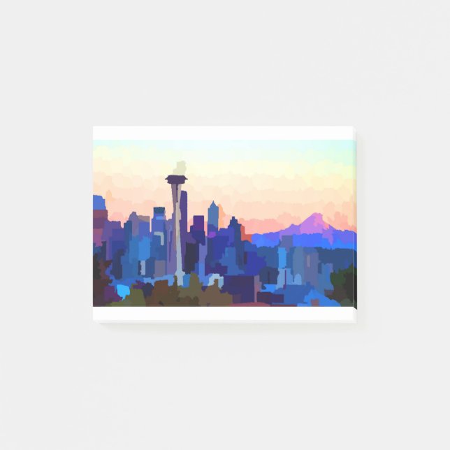 Seattle Washington Skyline Post-it Block (Framsida)