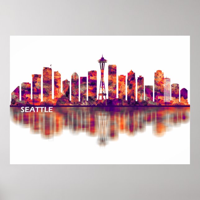 Seattle Washington Skyline Poster (Framsidan)