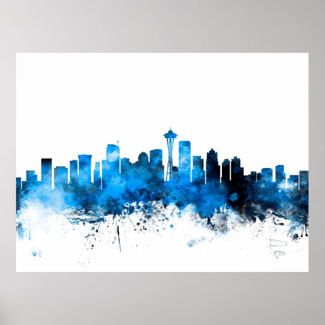 Seattle Washington Skyline Poster (Framsidan)