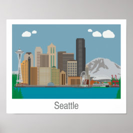 Seattle, Washington Skyline Print - Poster/Canvas Poster