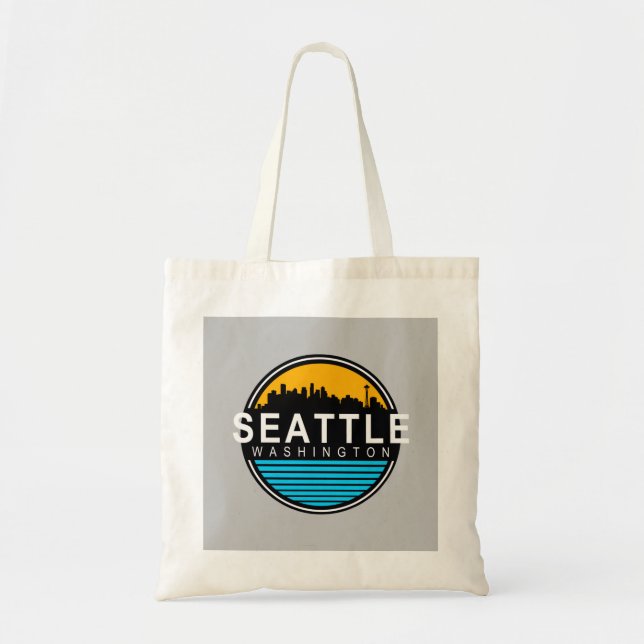 Seattle Washington Skyline Travel Tygkasse (Framsidan)