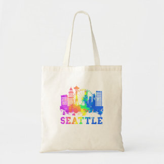 Seattle Washington Skyline Watercolor Souvenir Sea Tygkasse