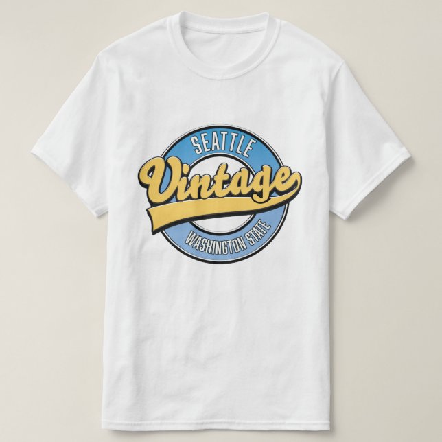 Seattle Washington State retro logotyp. T Shirt (Design framsida)