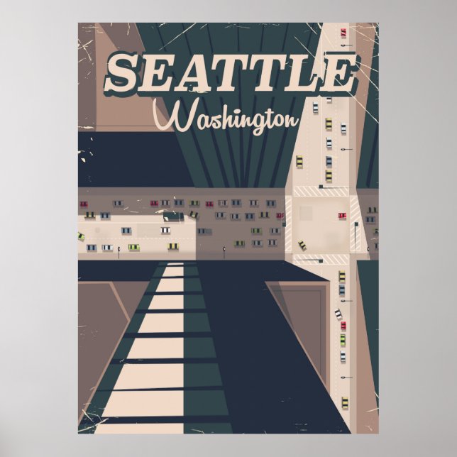 Seattle, Washington State Travel-affisch Poster (Framsidan)