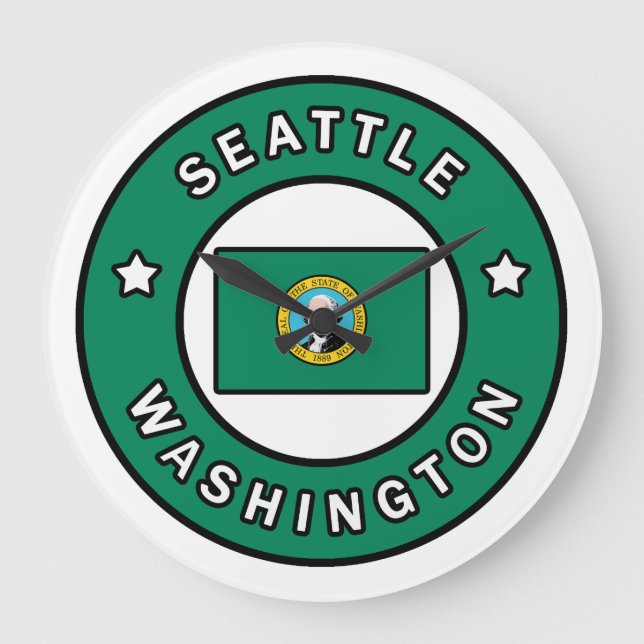 Seattle Washington Stor Klocka (Framsida)