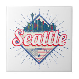 Seattle Washington United Stater City Skyline USA Kakelplatta