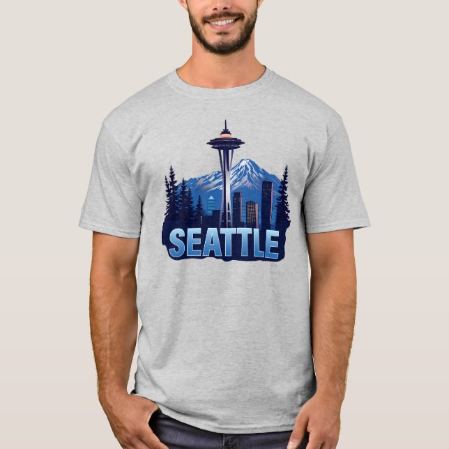 Seattle Washington United States of America T Shirt (Framsida)