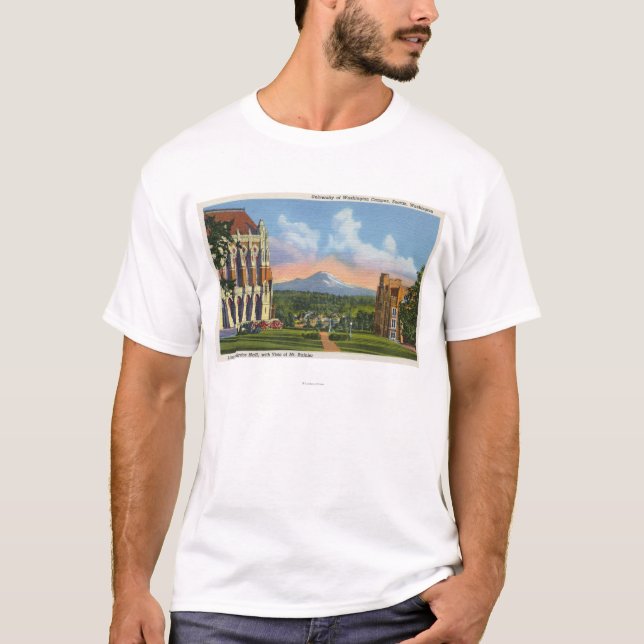 Seattle Washington - universiteten av Washington Tee Shirt (Framsida)