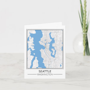 Seattle Washington USA Travel City Karta Kort