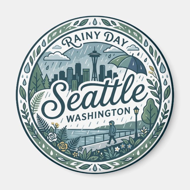 Seattle, Washington, USA USA Magnet (Framsidan)