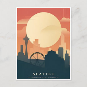 Seattle Washington Vintage resor Amerika Vykort