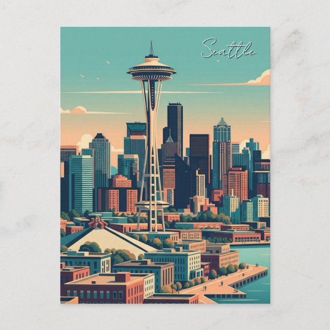 Seattle Washington Vintage Vykort (Framsida)
