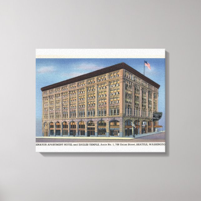 Seattle, Washington - Vy över senator Apt Canvastryck (Framsida)