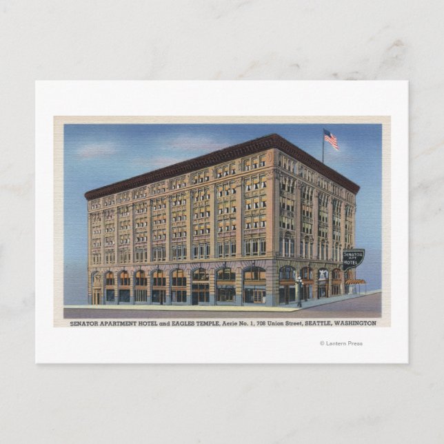 Seattle, Washington - Vy över senator Apt Vykort (Framsida)