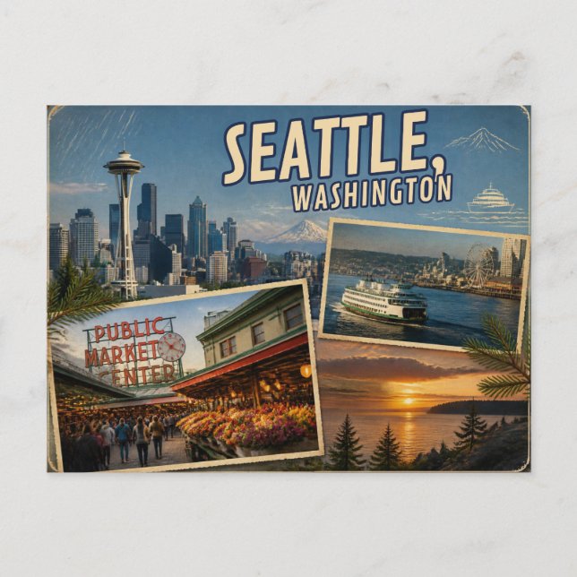 Seattle Washington Vykort (Framsida)