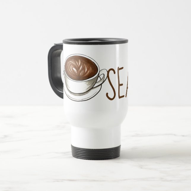 Seattle Washington WA Coffee Shop Latte Barista Resemugg (Framsida vänster)