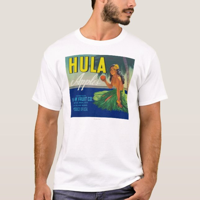 Seattle WashingtonHula Apple etikett Tee (Framsida)