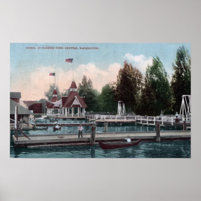 Seattle, WashingtonMadison Park Scene Poster (Framsidan)