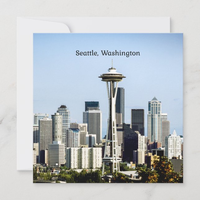 Seattle, Washingtons siluett Kort (Framsida)