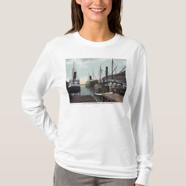 Seattle WashingtonView av skeppsdockan och T Shirt (Framsida)