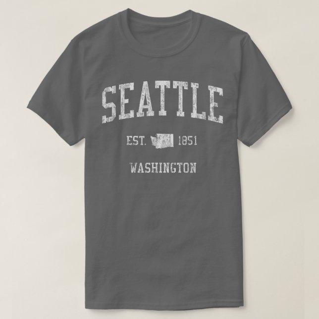 Seattle WashingtonVintage Sports Design WA Tee (Design framsida)
