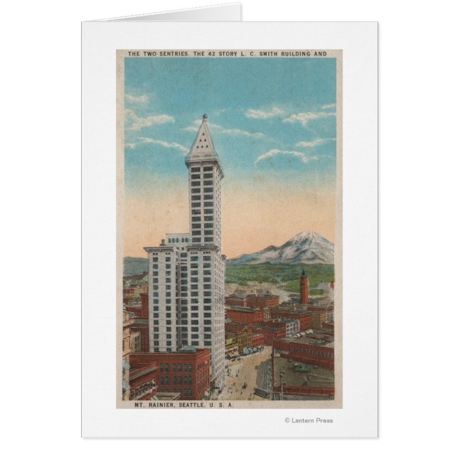Seattle, WASmith Torn View & Mt. Rainier Hälsningskort (Framsidan)