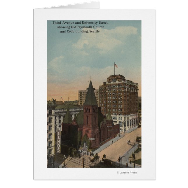 Seattle, WAThird Avenue och Universiteten Streets Hälsningskort (Framsidan)