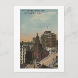 Seattle, WAThird Avenue och Universiteten Streets Vykort