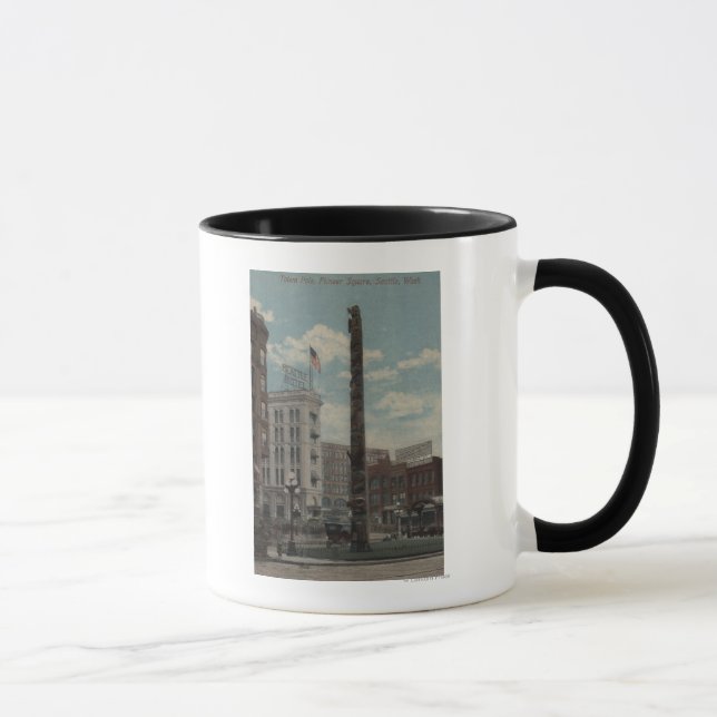 Seattle, WATotem Pole på Pioneer Square Mugg (Höger)